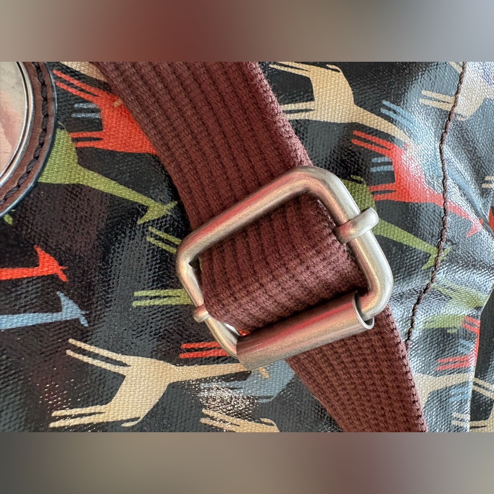 Fossil Key-Per bag, vinyl exterior, giraffe print EUC - Picture 7 of 16